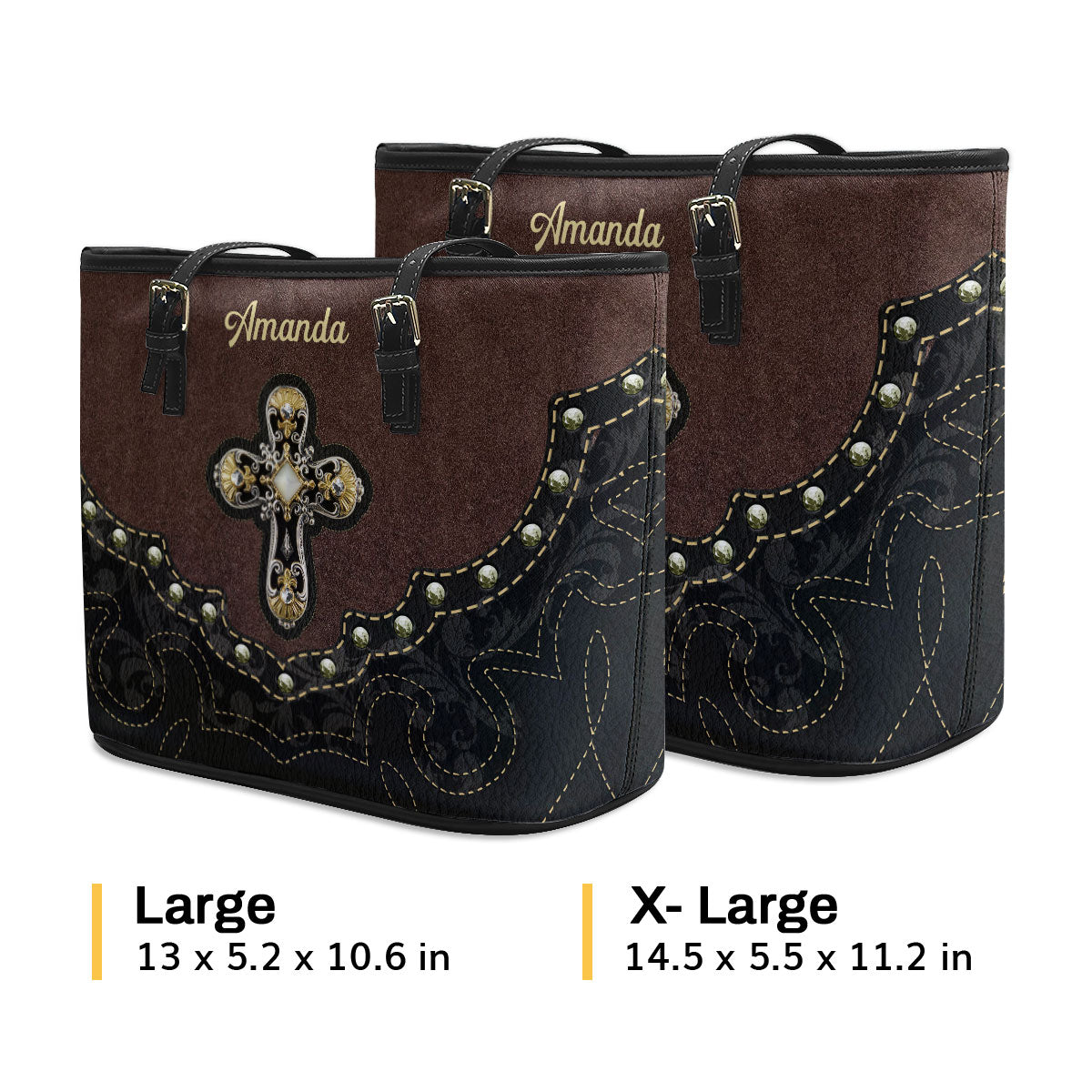 Unique Cross Large Leather Tote Bag HM368