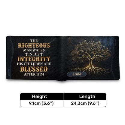 His Children Are Blessed After Him | Personalized Leather Folded Wallet