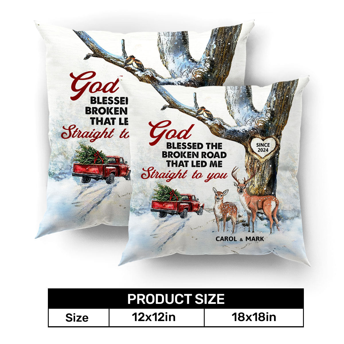 God Blessed The Broken Road That Led Me Straight To You | Personalized Crystal Velvet Pillow