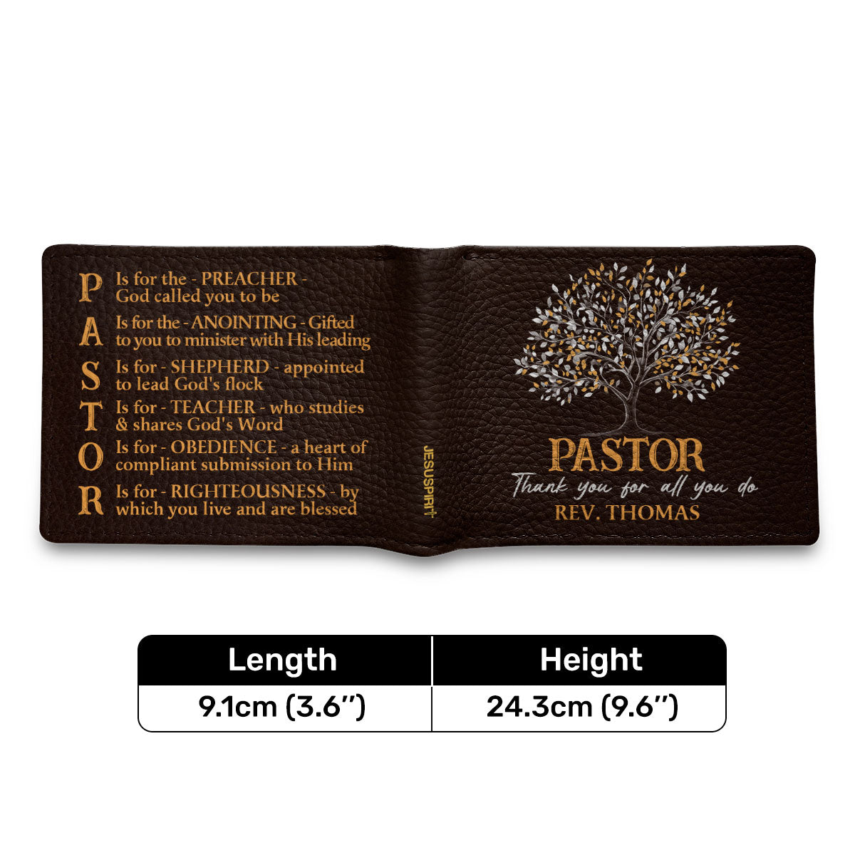 Pastor Thank You For All You Do | Personalized Folded Wallet For Men JSLFWPT2330T