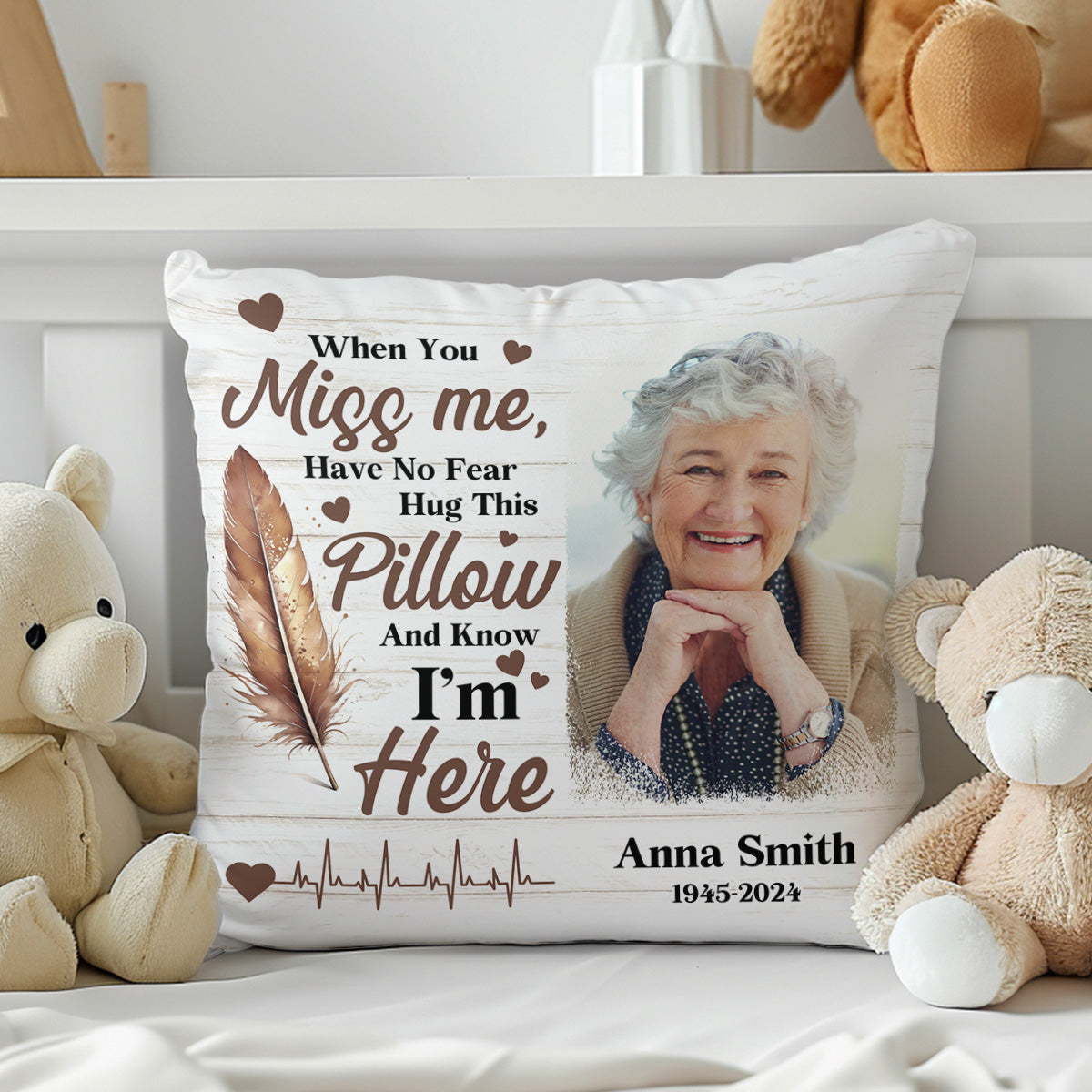 Hug This Pillow And Know I'm Here | Personalized Crystal Velvet Pillow JSPILWHLTN1510M