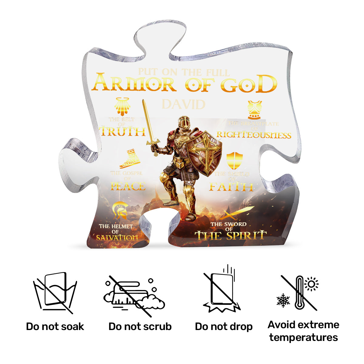 Put On The Full Armor Of God | Personalized Custom Shaped Squared Acrylic Plaque JSAPPPM1575M