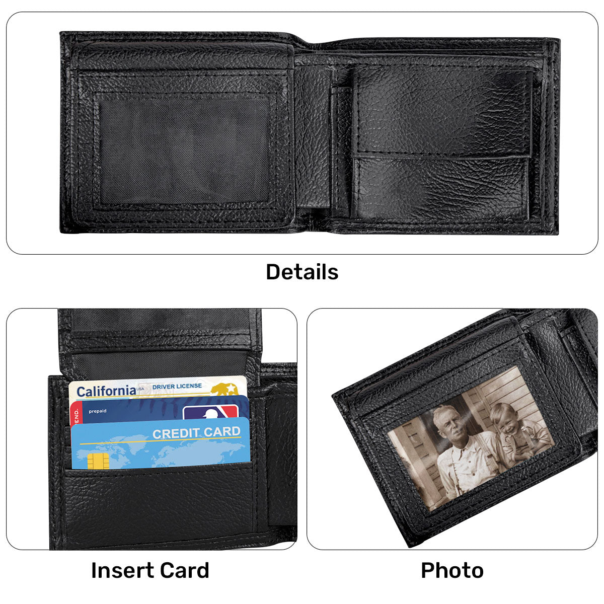 Side By Side Or Miles Apart | Personalized Folded Wallet For Men JSLFWM1033