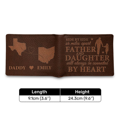 Side By Side Or Miles Apart | Personalized Folded Wallet For Men JSLFWM1033
