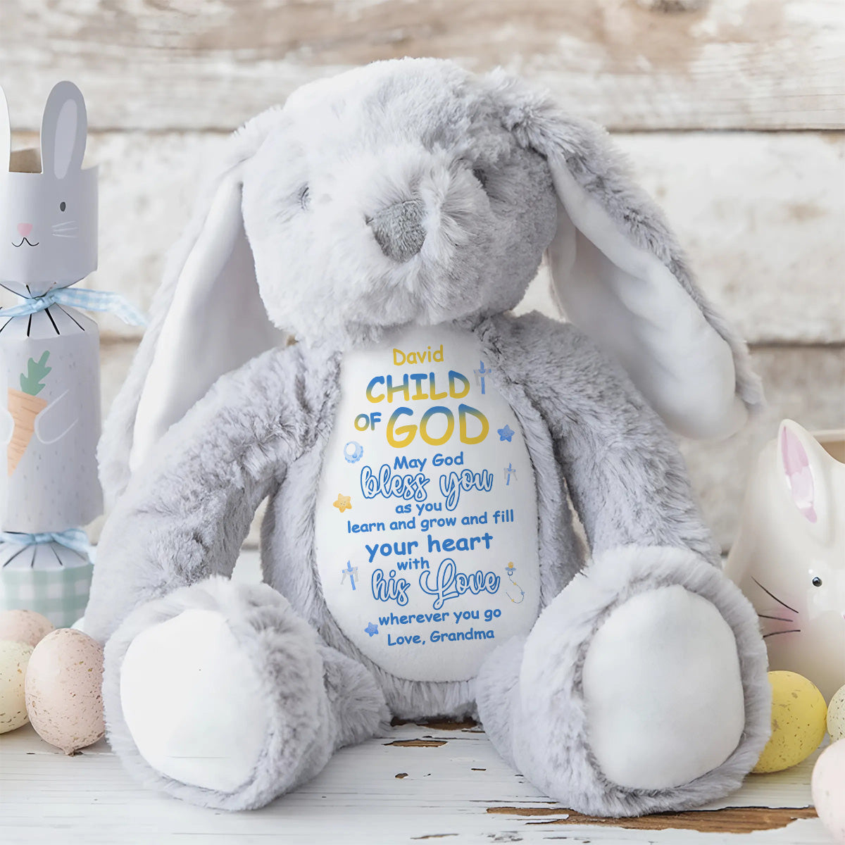 May God Bless You | Personalized Stuffed Bunny