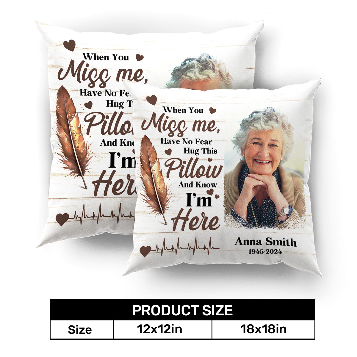 Hug This Pillow And Know I'm Here | Personalized Crystal Velvet Pillow JSPILWHLTN1510M