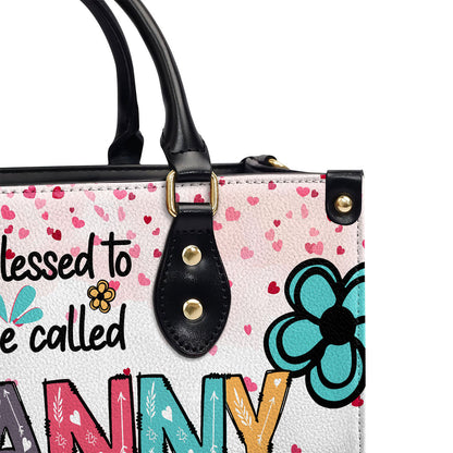 Blessed Nana/Grandma | Personalized Leather Handbag With Zipper LHBHN06