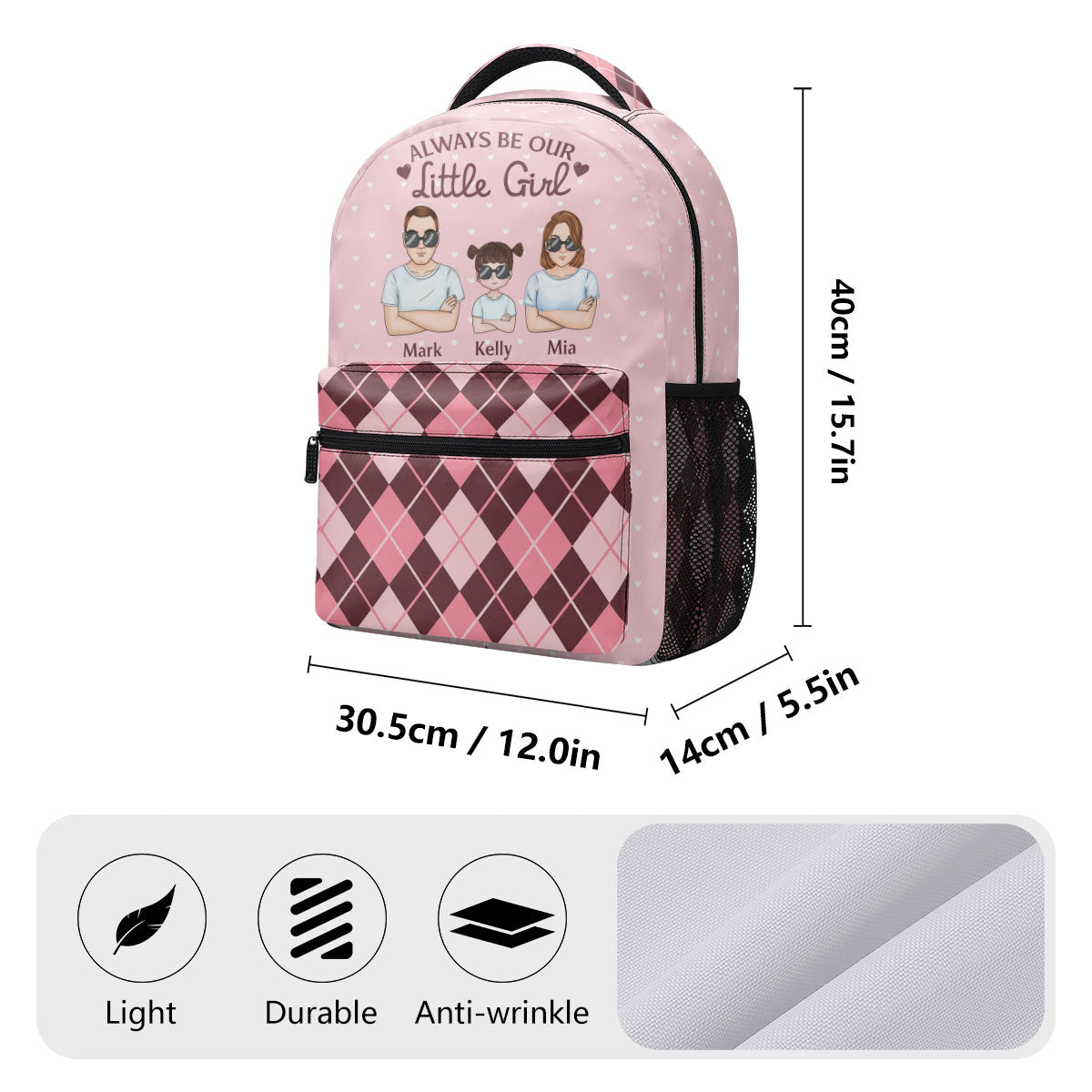 Always Be Our Little Girl | Personalized Backpack JSBPPT1048L
