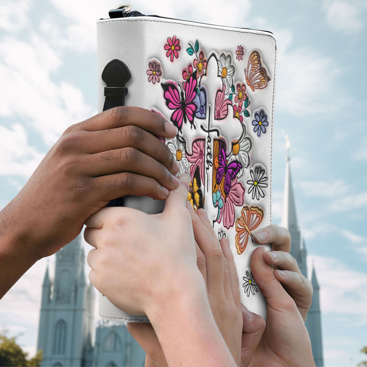 Flower 3D Effect | Personalized Bible Cover JSBCPT859L