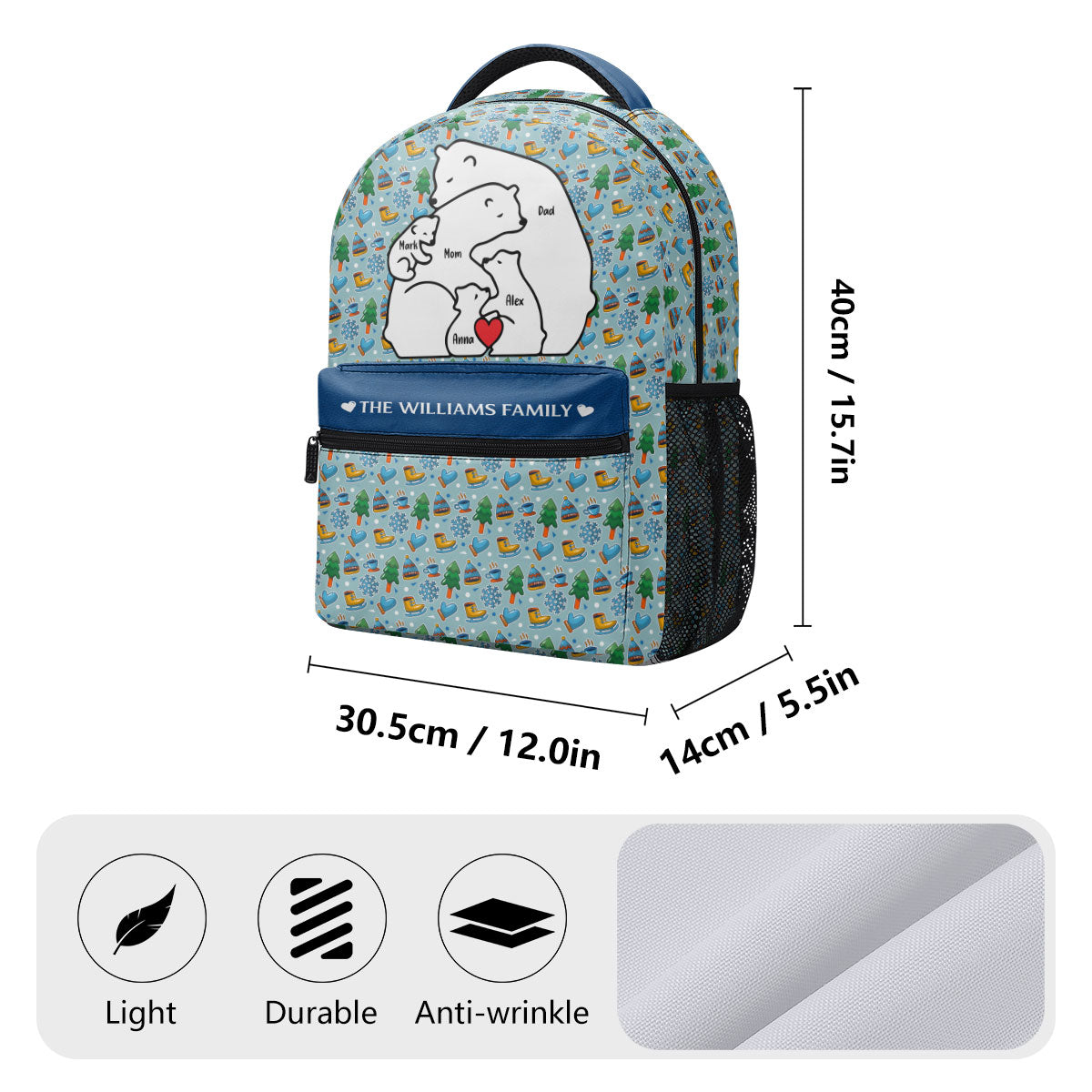 Bear Family | Personalized Backpack JSBPPT1082L