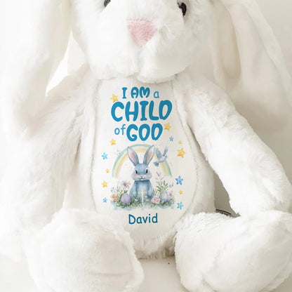 I Am A Child Of God | Personalized Stuffed Bunny