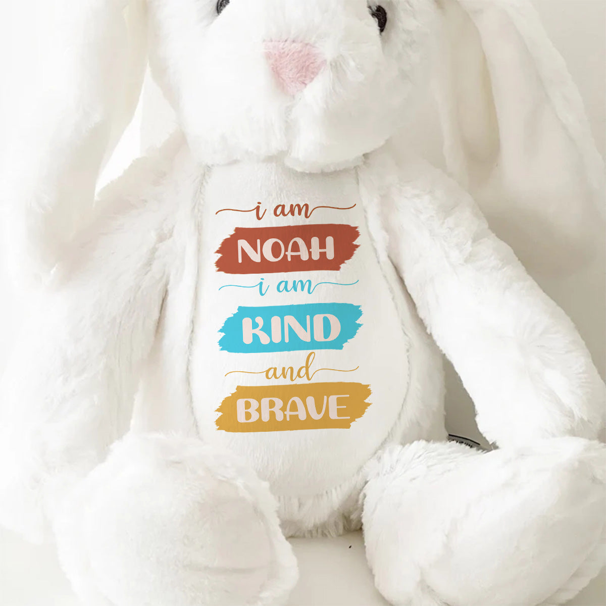 I Am Kind And Brave | Personalized Stuffed Bunny