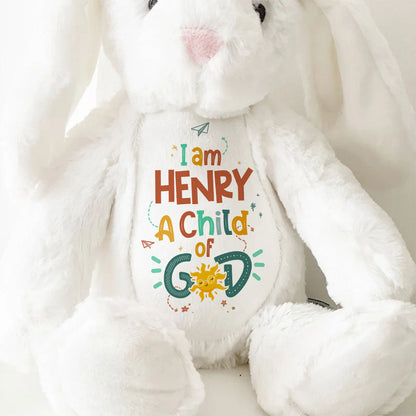 I Am A Child Of God | Personalized Stuffed Bunny