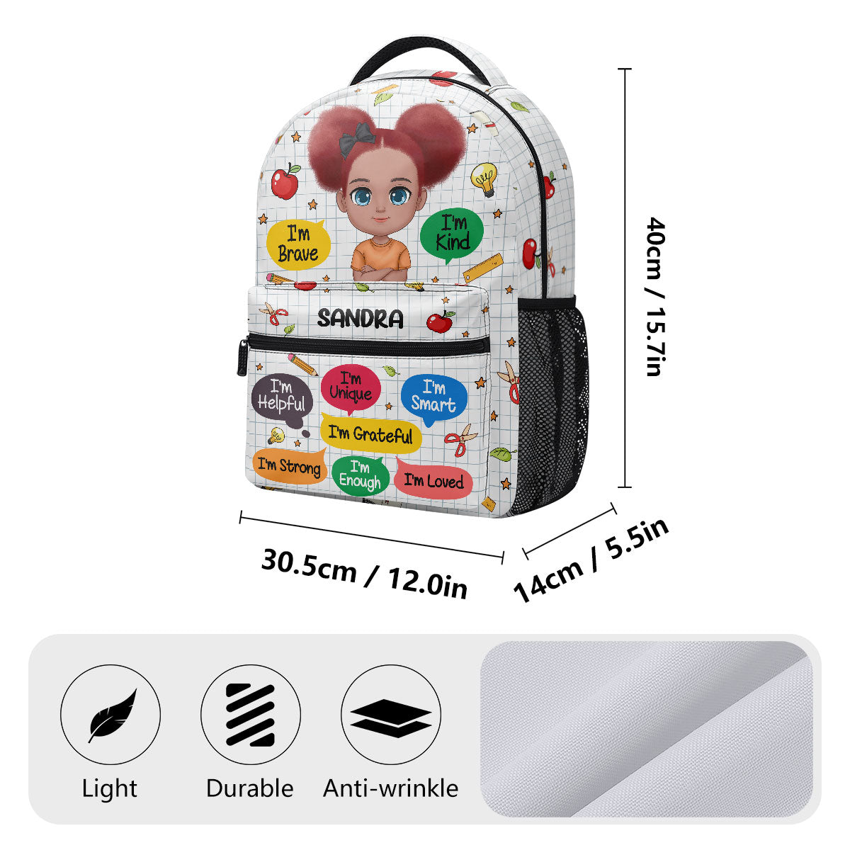 I'm Kind I'm Brave | Personalized Backpack JSBPPH1015D