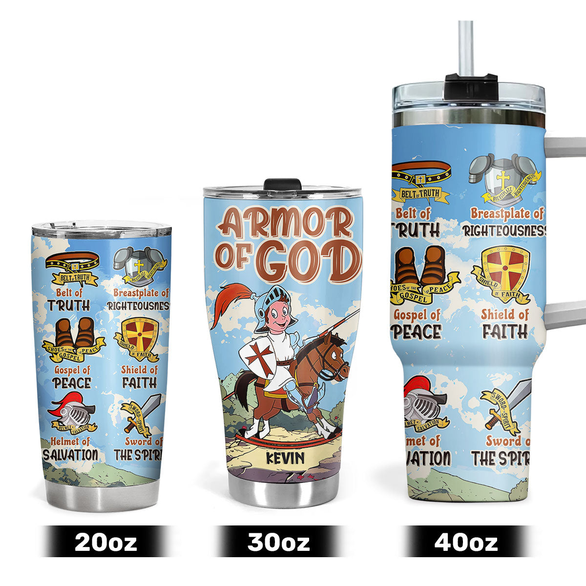 Armor Of God | Personalized Stainless Steel Tumbler For Kids JSSSTM1050