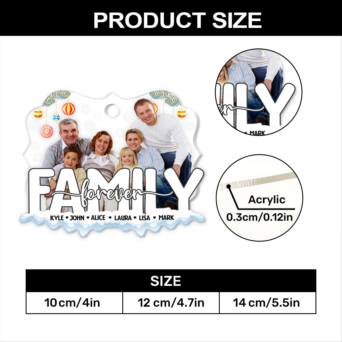 We Are Family Forever | Personalized 1-Side Acrylic Ornament JSACOHLPA2751TA