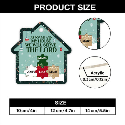 As For Me And My House We Will Serve The Lord | Personalized 1-Side Acrylic Ornament JSACOHLPA2628M