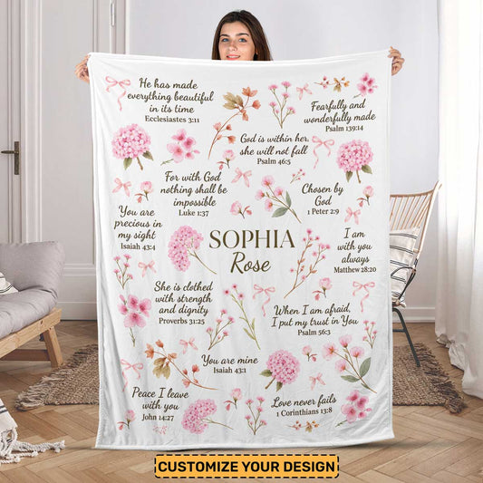 Christian Blanket Bible Verse | Personalized Fleece Blanket