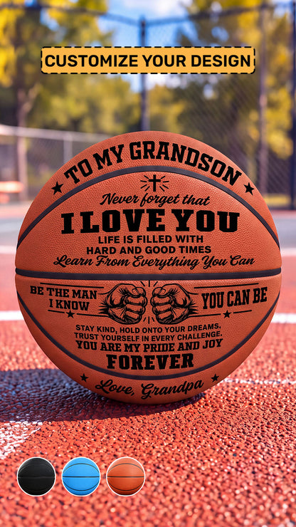 To My Grandson My Son Just Do Your Best | Personalized Basketball