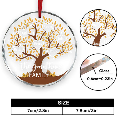 Family Tree A Family's Legacy Of Love | Personalized 1-Side Round Glass Ornament JSURGOPHLL2661T