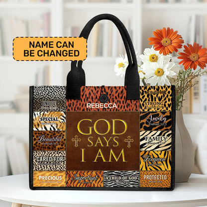 God Says I Am - Personalized New Canvas Tote Bag CTBM724