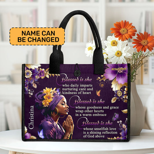 Blessed Is She - Personalized New Canvas Tote Bag CTBM749