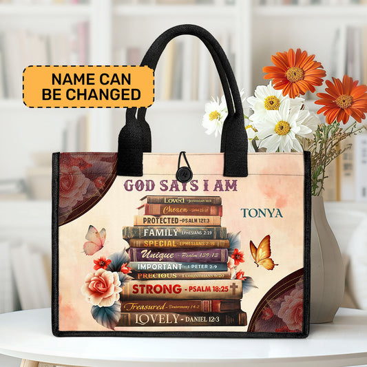 God Says I Am - Personalized New Canvas Tote Bag CTBM778