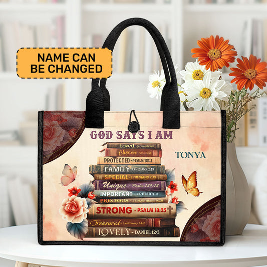 God Says I Am - Personalized New Canvas Tote Bag CTBM778