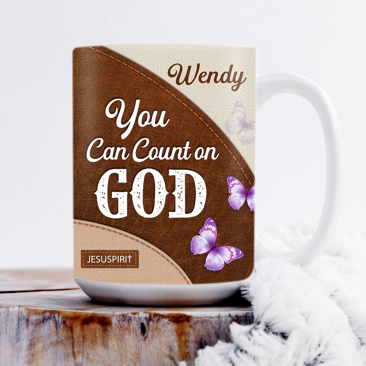 You Can Count On God - Adorable Personalized Butterfly White Ceramic Mug NUH332