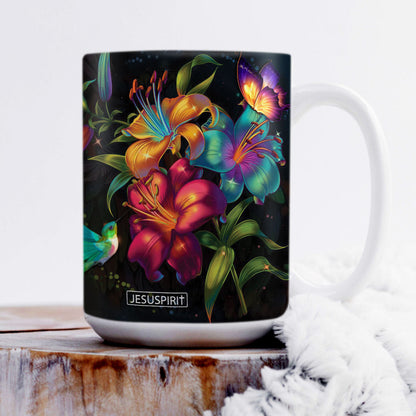 Personalized Flower White Ceramic Mug - For I Know The Plans I Have For You NUH283