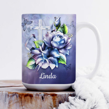 Gorgeous Personalized White Ceramic Mug - Blessed Is She Who Daily Imparts Nurturing Care