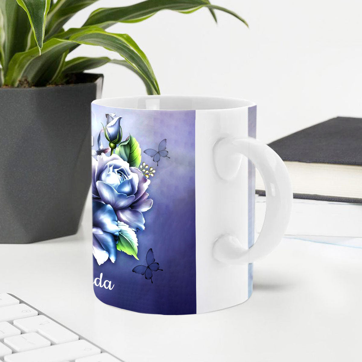 Gorgeous Personalized White Ceramic Mug - Blessed Is She Who Daily Imparts Nurturing Care