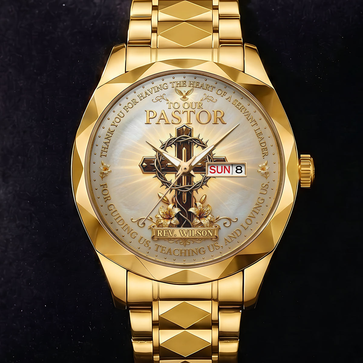 To Our Pastor For Having The Heart Of A Servant Leader | Personalized Men's Wrist Watch