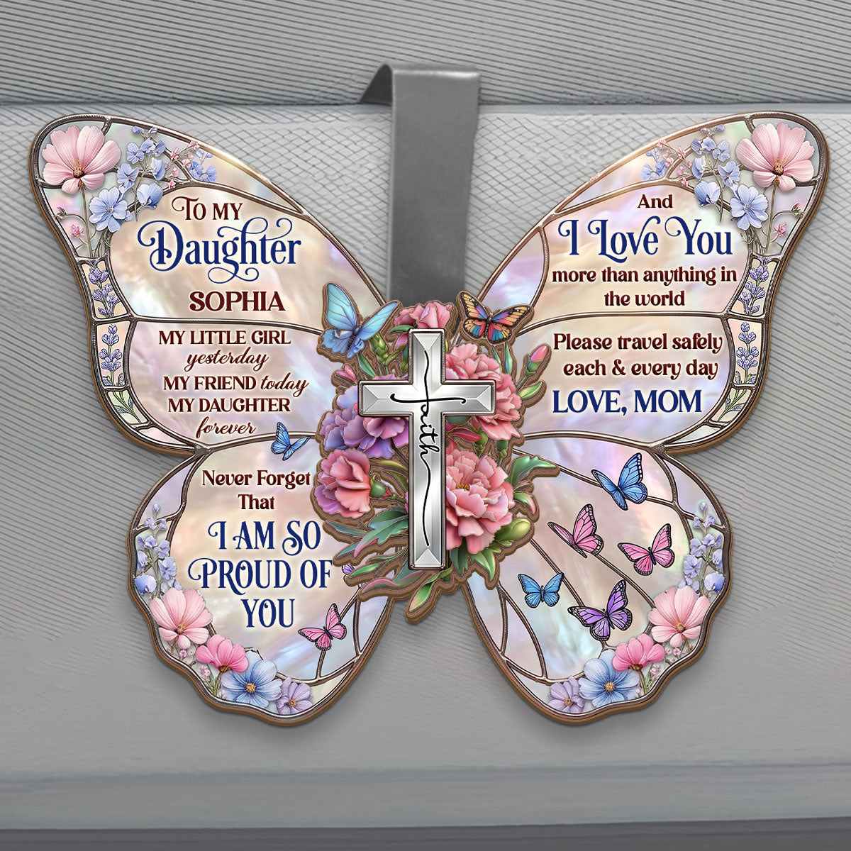 My Little Girl Yesterday, My Friend Today, My Daughter Forever | Personalized Car Visor Clip