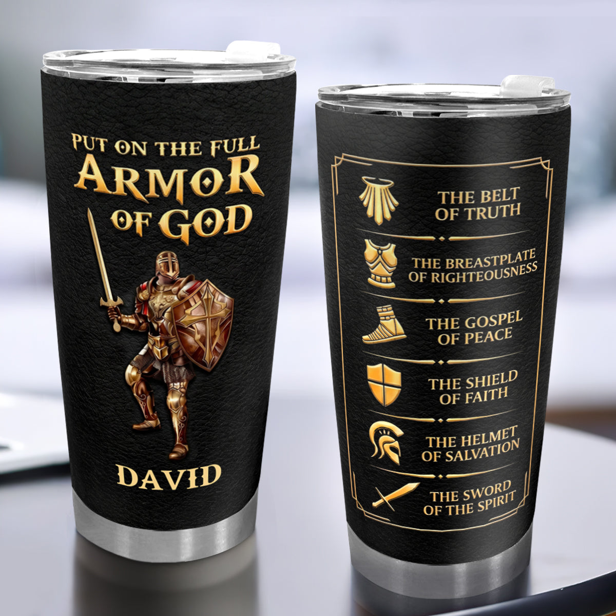Put On The Full Armor Of God | Personalized Stainless Steel Tumbler