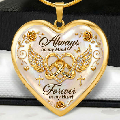 Guardian Wings Of Love | Personalized Heart Necklace