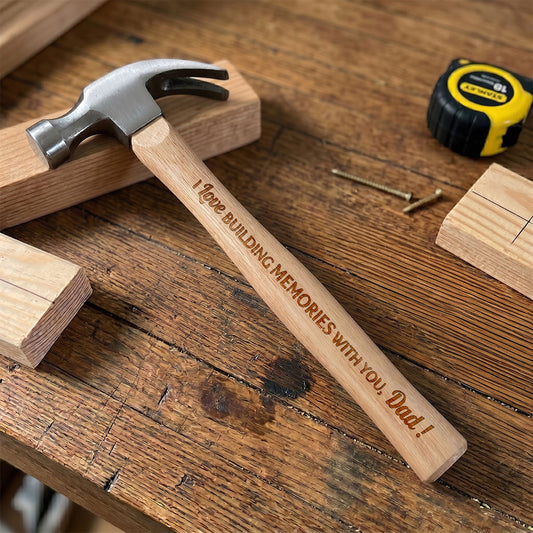 I Love Building Memories With You | Personalized Wooden Hammer