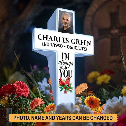 Jesuspirit Personalized Solar Powered Lighted White Cross | Memorial Quotes For Christian SPLWCH01-09