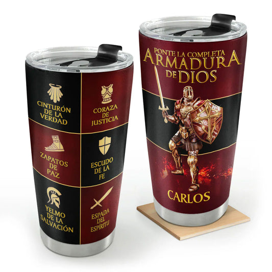 Jesuspirit | Personalized Stainless Steel Tumbler | Armadura De Dios SSTM03B