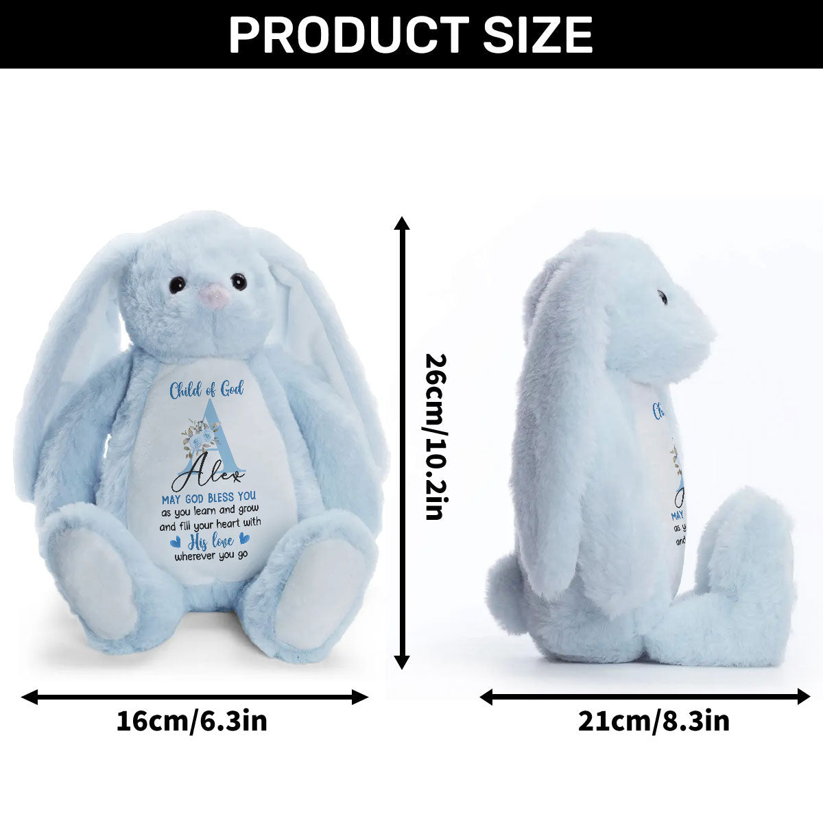 May God Bless You | Personalized Stuffed Bunny