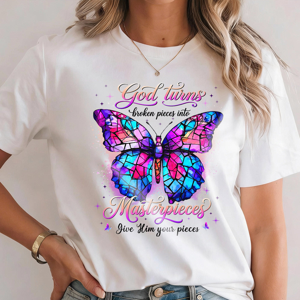 Broken Pieces Into God’s Masterpiece |  2D Unisex T-shirt