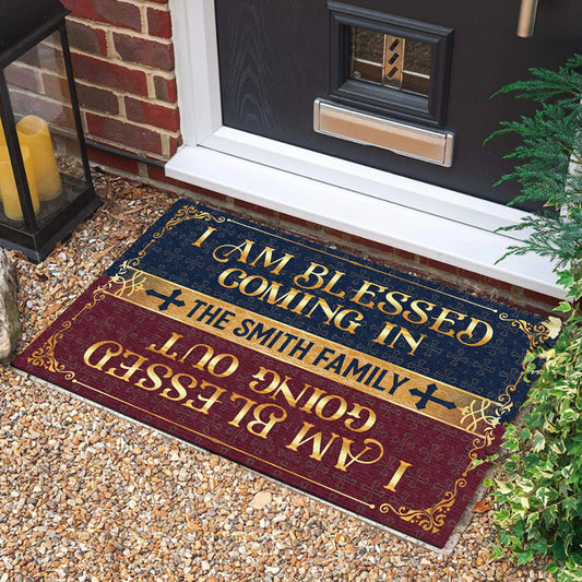 I Am Blessed Coming In | Personalized Doormat
