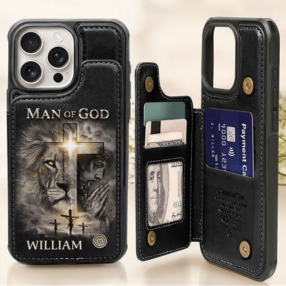 Man Of God | Personalized Leather Flip Wallet Phone Case