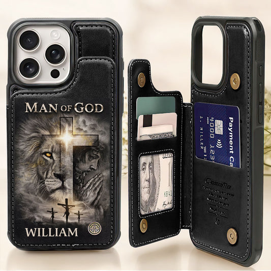 Man Of God | Personalized Leather Flip Wallet Phone Case
