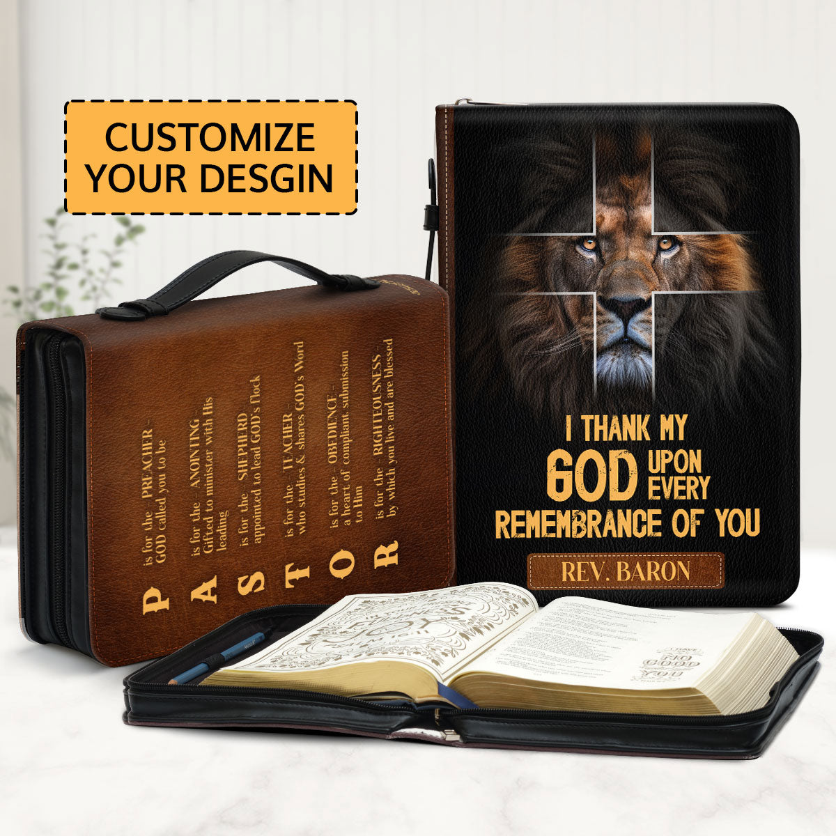 Pastor Preacher Anointing Shepherd Teacher Obedience Righteousness | Personalized Bible Cover JSBCPPA1218M