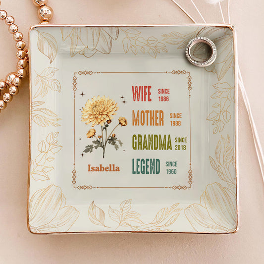To My Loving Mom | Personalized Ceramic Ring Dish Square