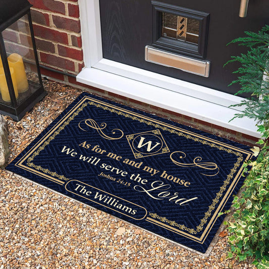 As For Me And My House We Will Serve The Lord | Personalized Doormat