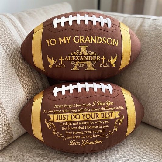 To My Grandson | Personalized Custom Shaped Pillow 2 Side Print