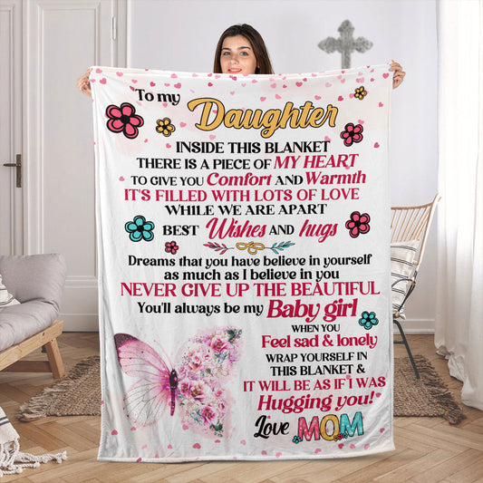 To My Daughter - Personalized Fleece Blanket JSFBPPA2425T