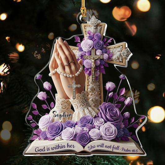 God Is Within Her She Will Not Fall | Personalized 1-Layer Acrylic Ornament